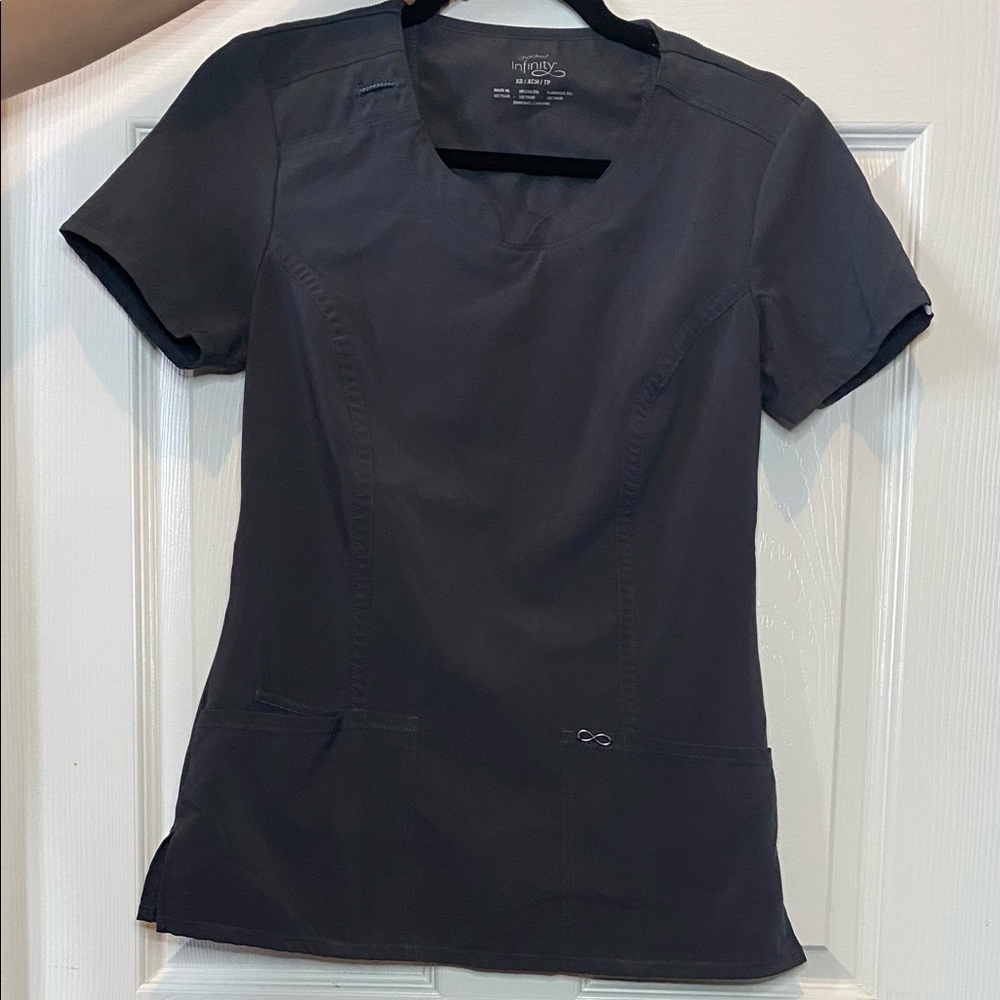 Cherokee Infinity Gray Scrub Jogger and Top Set